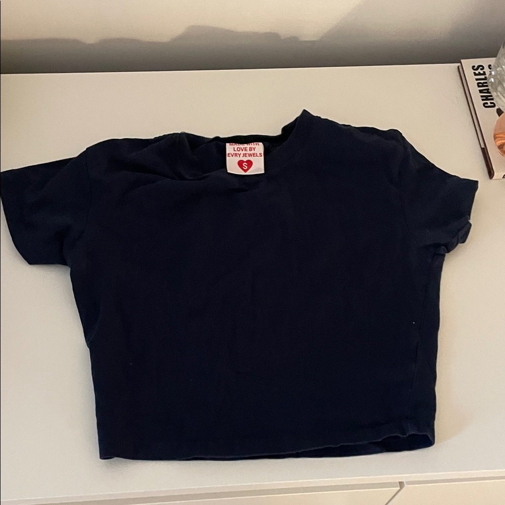 Evry Jewels Navy Blue crop Shirt
